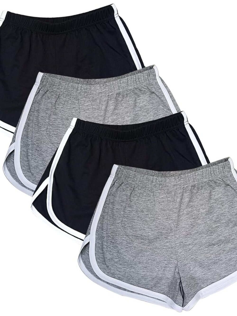 4 Pack Women's Cotton Yoga Dance Short Pants Summer Athletic Cycling Hiking Spor